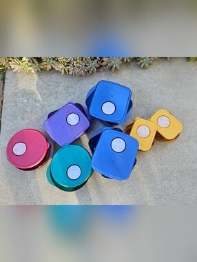RARE FIND BRAND NEW BEAUTIFUL JEWEL TONE SET OF TUPPERWARE 8 PIECES INCLUDED